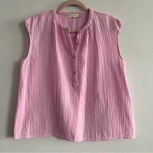 Stark X Pink Gauze Sleeveless Top